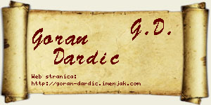 Goran Dardić vizit kartica